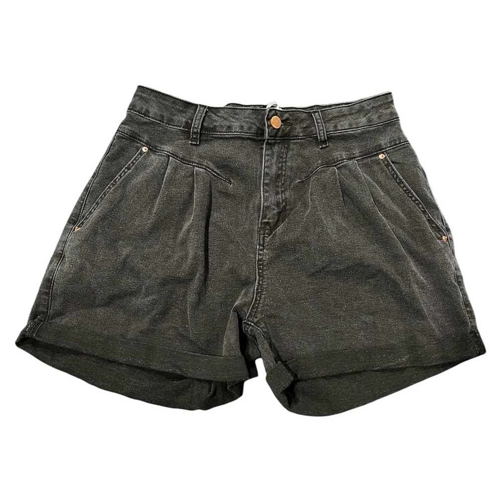 GRACE KARIN dark wash denim fold over shorts